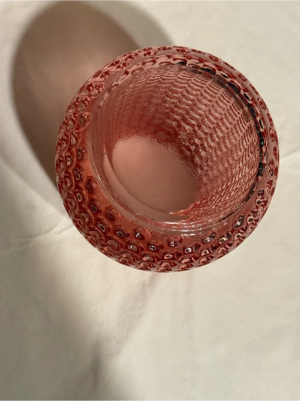 Pink Hobnail Glass Vase Bubble Textured Blush Cottagecore Home Decor